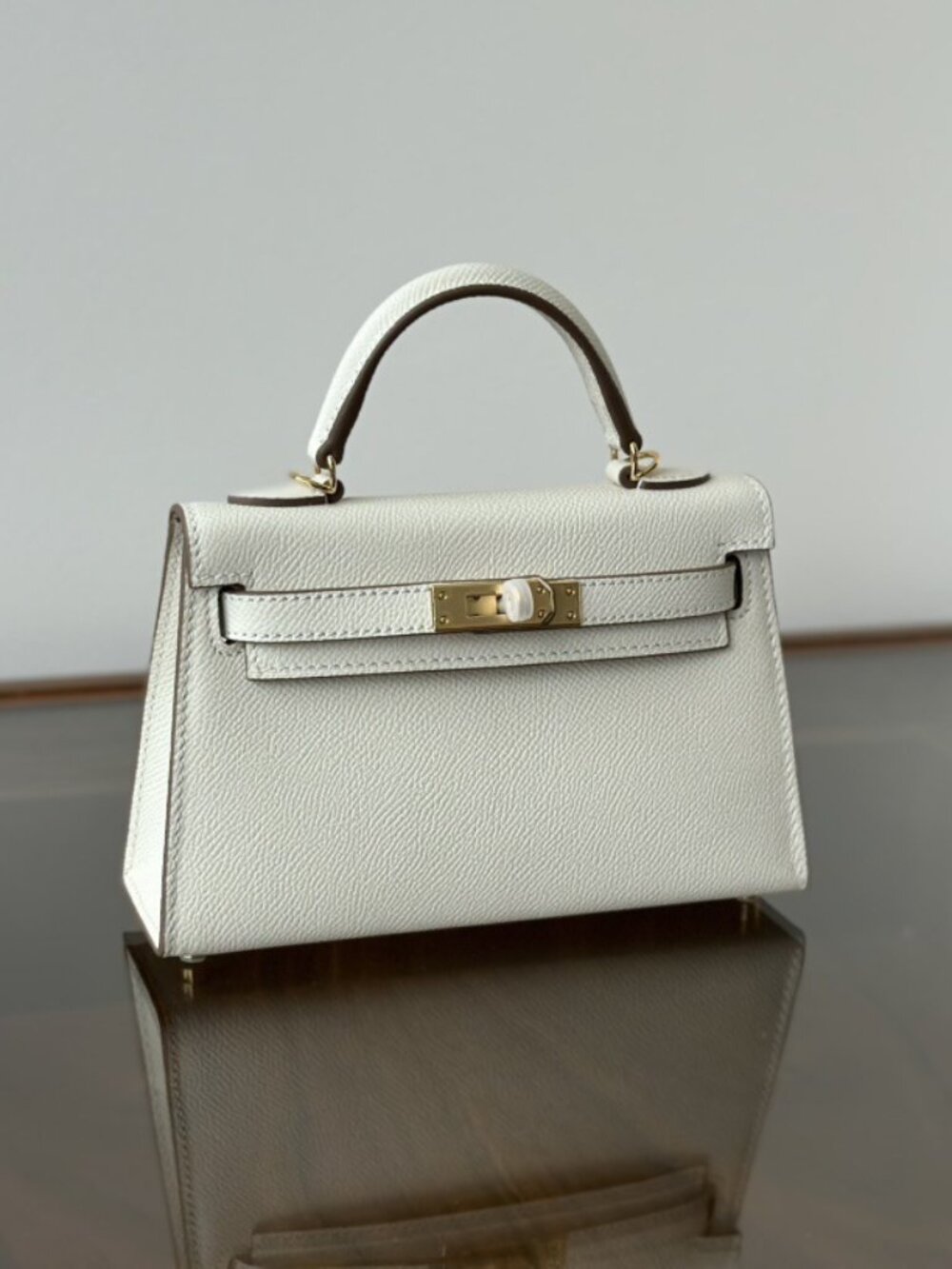 Sophisticated Leather Mini Bag | Elegant Top Handle Shoulder Satchel
